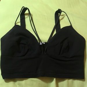 Black strappy crop top